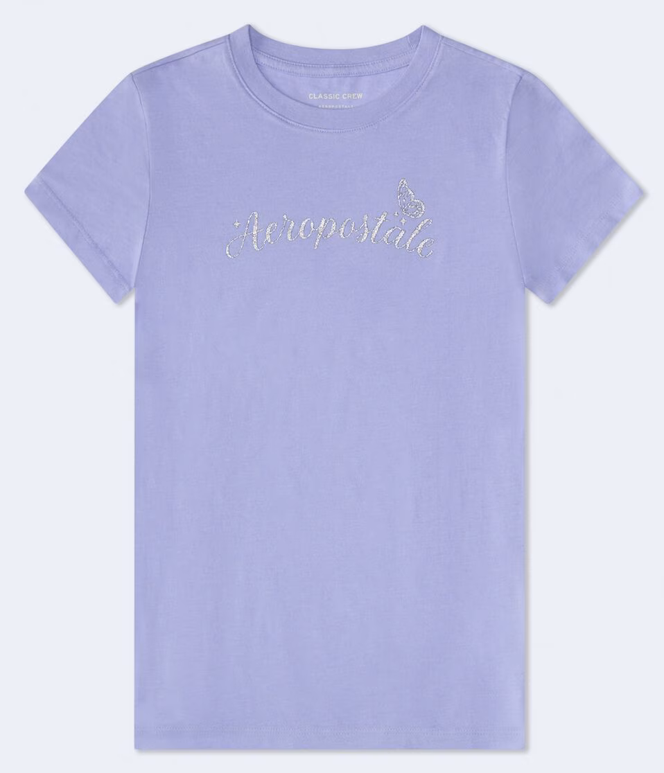 Aeropostale Butterfly Glitter Graphic Tee