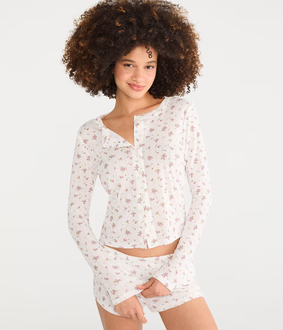 Long Sleeve Floral Sleep Cardigan