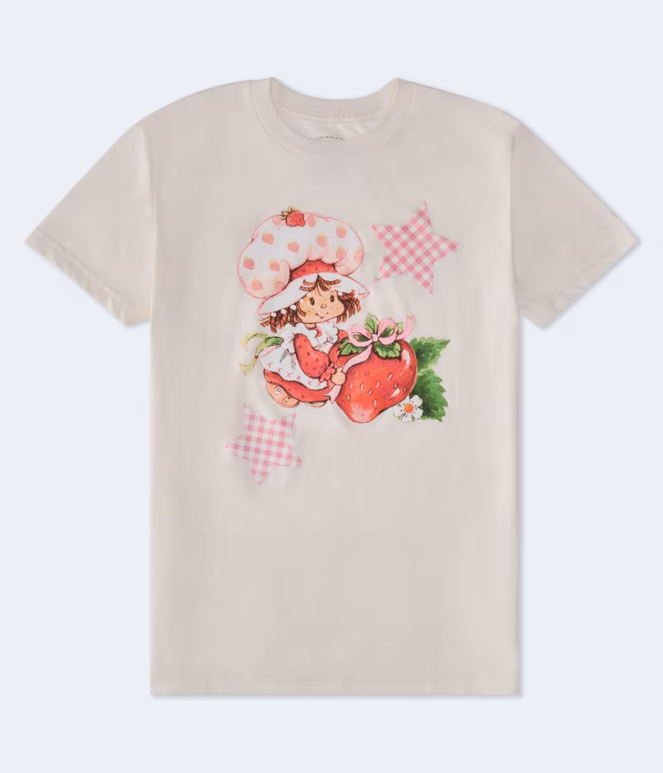Strawberry Shortcake Gingham Star Relaxed Graphic Tee