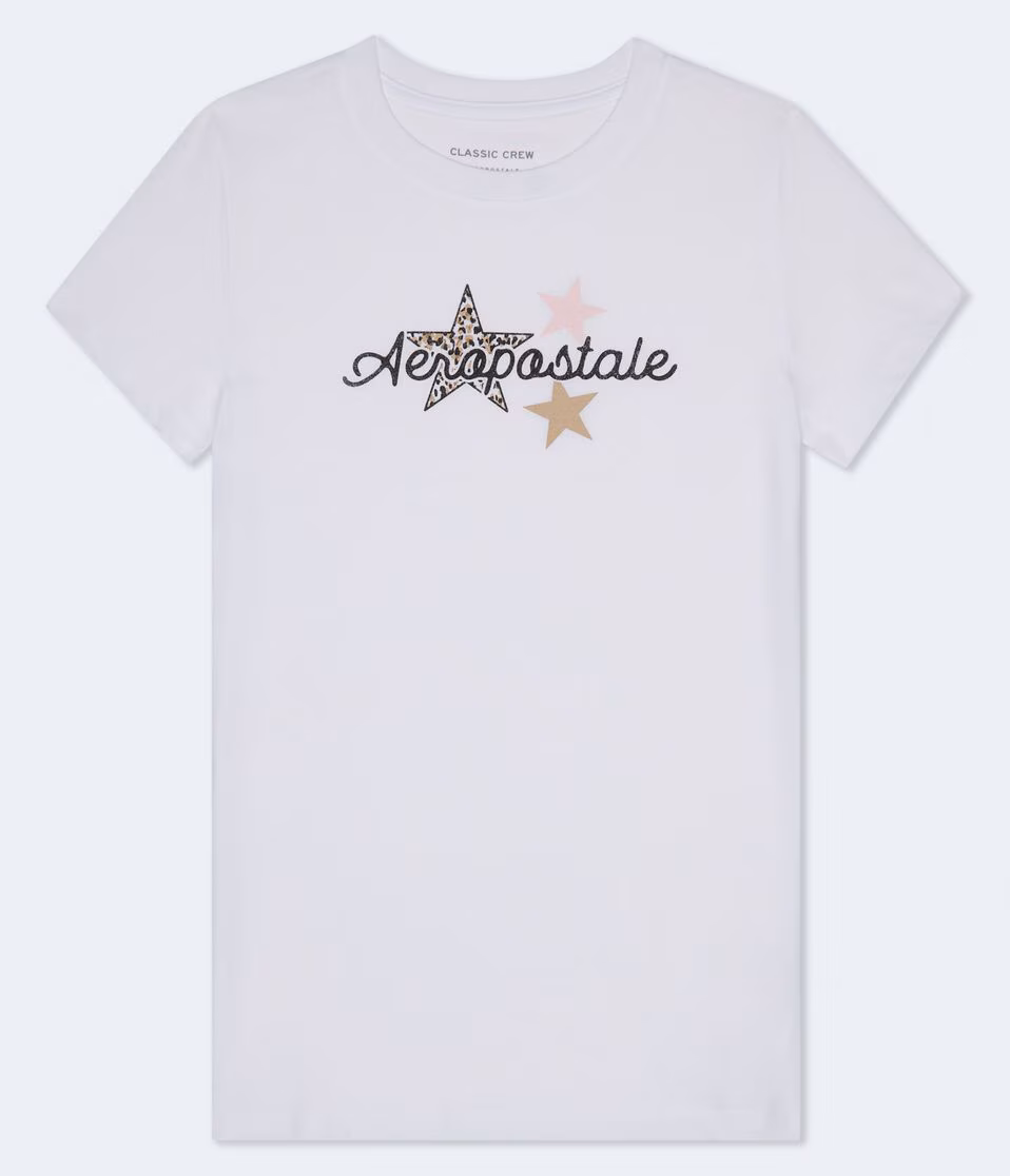 Aeropostale Leopard Star Graphic Tee