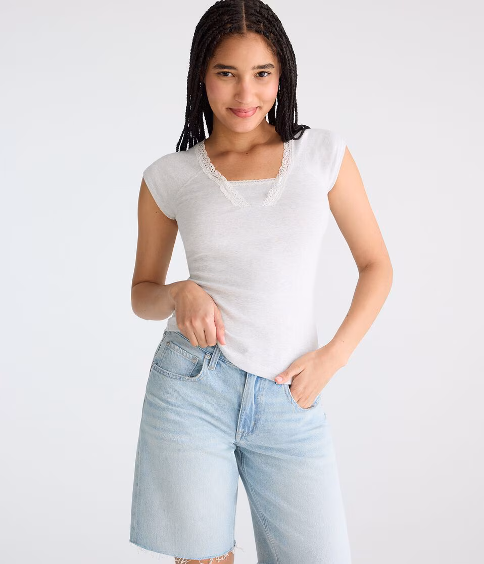 Lace V-Neck Tee