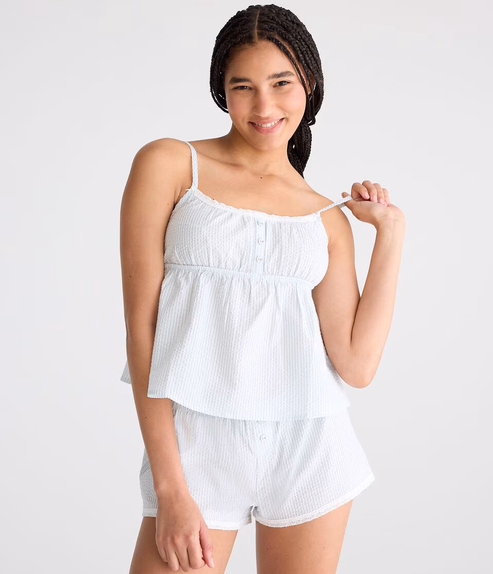 Seersucker Stripe Babydoll Sleep Cami