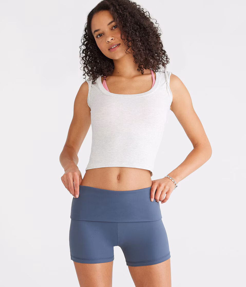 Air Soft Fold-Over Booty Shorts