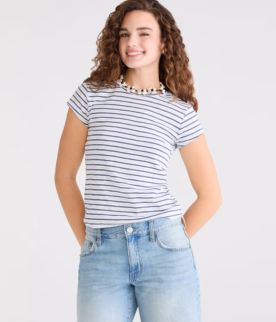 Seriously Soft Striped Slub Crew Tee