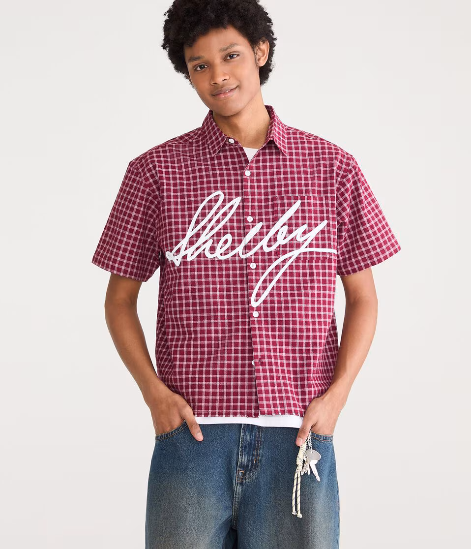 Shelby Microplaid Boxy Shirt