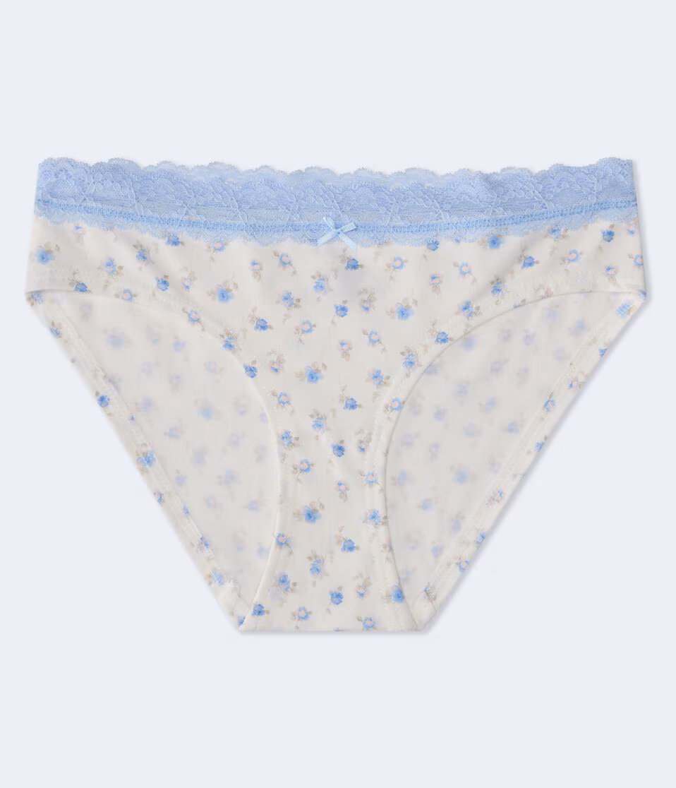 Floral Lace-Trim Hipster