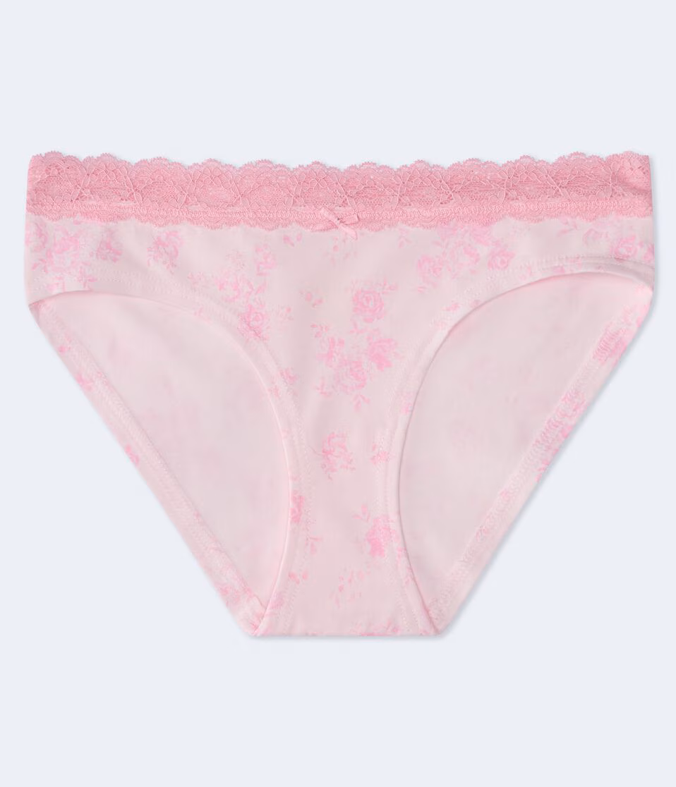 Floral Lace-Trim Hipster