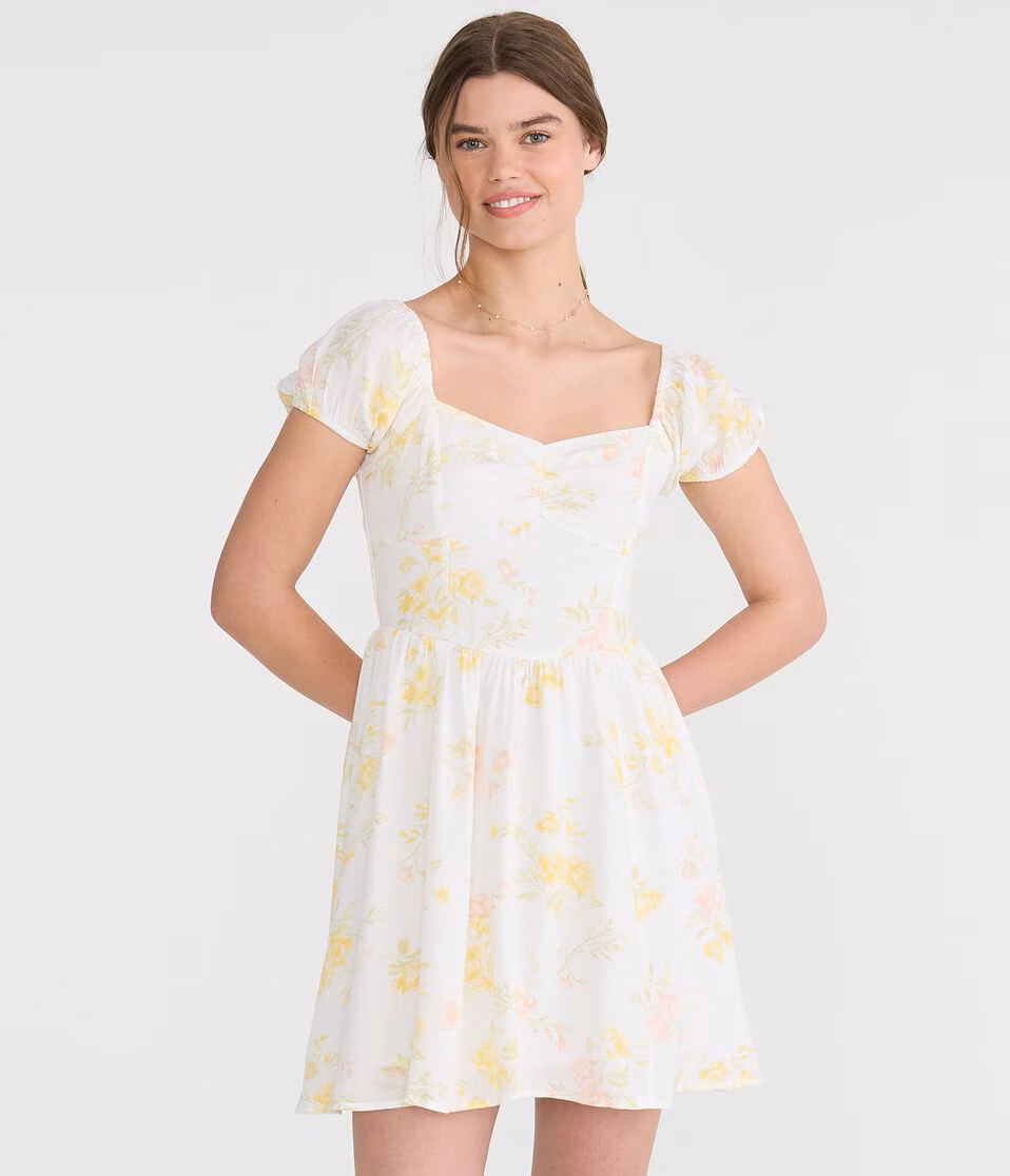 Floral Sweetheart Fit & Flare Mini Dress