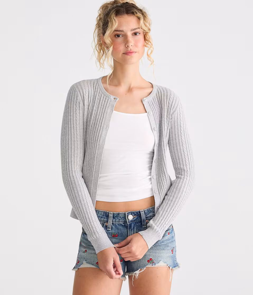 Ribbed Crew Cardigan