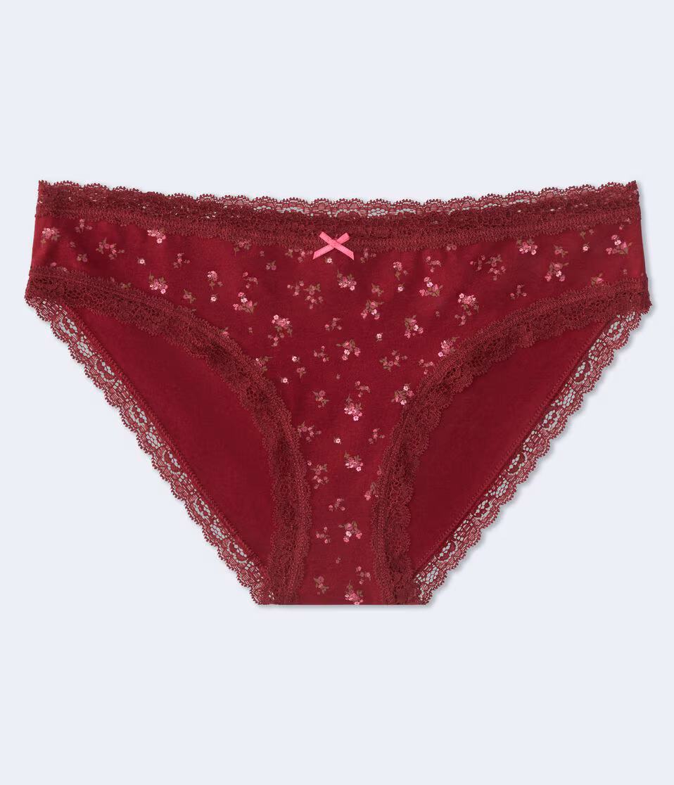 Floral Lace-Trim Hipster